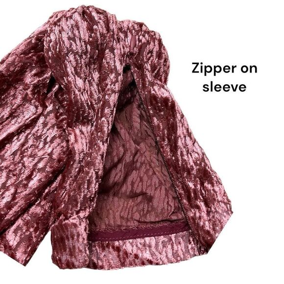 Tanya Taylor Dress WMNS 6 Puff Sleeve V-Neck Laureen Velvet Wrap Midi‎ Festive - Picture 8 of 11